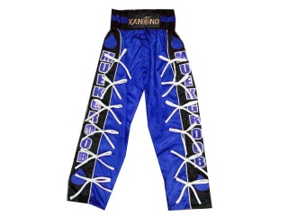 Personalised Kickboxing Trousers : KNPANTS-005-Blue-Black