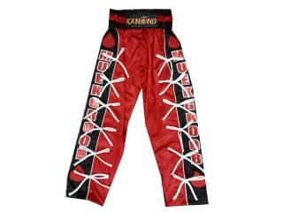 Personalised Kickboxing Trousers : KNPANTS-005-Red-Black