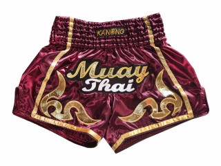Kanong Retro Kickboxing Shorts : KNSRTO-232-Maroon