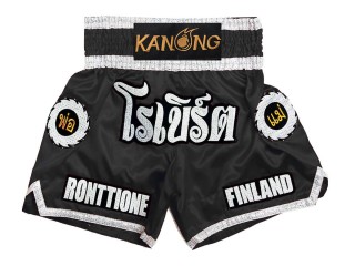 Personalised Muay Thai Shorts : KNSCUST-1242-Black