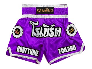 Personalised Muay Thai Shorts : KNSCUST-1242-Purple