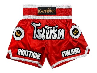 Personalised Muay Thai  Shorts : KNSCUST-1242-Red