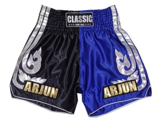 Personalised Muay Thai Shorts : KNSCUST-1243-Black-Blue