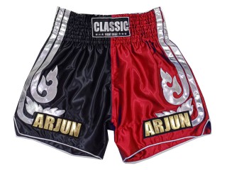 Personalised Muay Thai Shorts : KNSCUST-1243-Black-Red