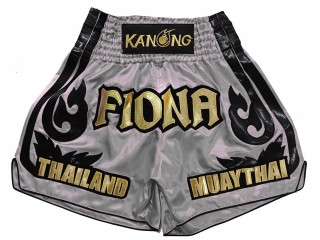 Custom Kick boxing Shorts : KNSCUST-1246-Grey