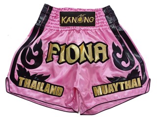 Personalised Muay Thai Shorts : KNSCUST-1246-Pink