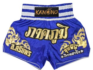 Personalised  Muay Thai Shorts : KNSCUST-1249-Blue