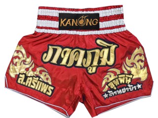 Custom made Muay Thai Shorts : KNSCUST-1249-Red