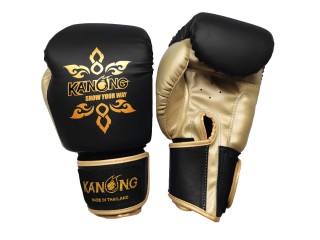 Kanong Training Boxing Gloves : Thai Power Black/Gold