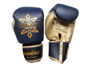 Kanong Training Boxing Gloves : Thai Power Navy/Gold