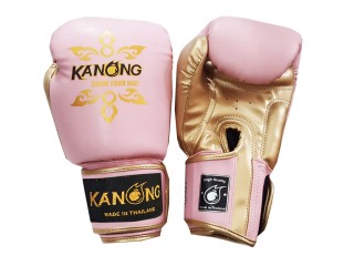 Kanong Training Boxing Gloves : Thai Power Pink/Gold