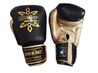 Kanong Kids Fight Gloves for Boxing : Thai Power Black/Gold