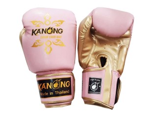 Kanong Training Boxing Gloves : Thai Power Pink/Gold