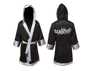 Customize Kanong Boxing Robe , Personalized Boxing Gown : Black