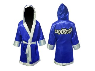 Customize Kanong Boxing Robe , Personalized Boxing Gown : Blue