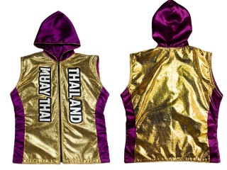 Personalised Boxing Jacket : KNHOD-004-Gold-Violet