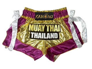 Kanong Kickboxing Shorts : KNS-152-Gold-Violet
