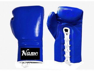 Custom Lace-up Boxing Gloves : Blue