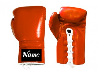 Custom Lace-up Boxing Gloves : Orange
