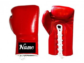 Custom Lace-up Boxing Gloves : Red