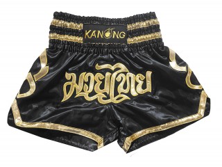 Kanong Kickboxing Fight Shorts : KNS-121-Black
