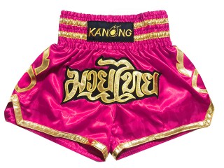Kanong Kickboxing Fight Shorts : KNS-121-DarkPink