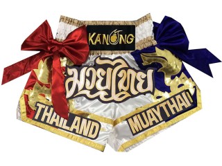 Kanong Kick boxing Shorts : KNS-128-White