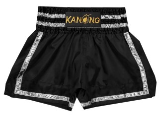 Kanong Kick boxing Shorts : KNS-140-Black-Silver