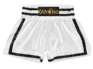 Kanong Kick boxing Shorts : KNS-140-White-Black