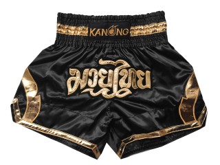 Kanong Fight Shorts : KNS-144-Black-Gold