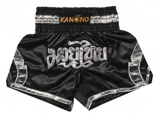 Kanong Fight Shorts : KNS-144-Black-Silver