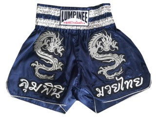 Lumpinee Kickboxing Fight Shorts : LUM-038-Navy