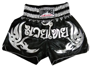Lumpinee Kick boxing Fight Shorts : LUM-050-Black-Silver