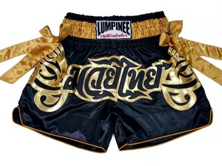 Lumpinee Kick boxing Fight Shorts : LUM-051-Black-Gold