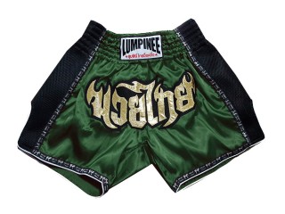 Lumpinee Retro Kick boxing Fight Shorts : LUMRTO-003-DarkGreen