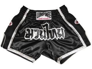 Lumpinee Retro Kick boxing Fight Shorts : LUMRTO-005-Black