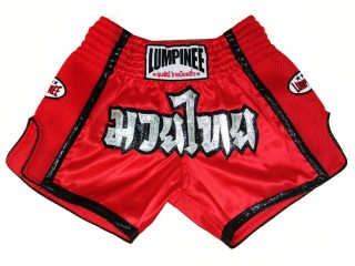 Lumpinee Retro Kick boxing Fight Shorts : LUMRTO-005-Red