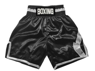 Customizable boxing shorts : KNBSH-036-Black-Silver