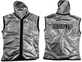 Customized Boxing Jacket with Hood : KNHODCUST-003-Silver