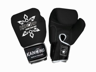 Kanong Real Leather Boxing Gloves : Black