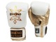 Personalised  White Thai Flame Boxing Gloves : KNGCUST-006