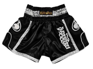 Kanong Kids Retro Thai Shorts for Boxing : KNSRTO-208-Black