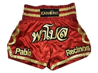 Personalized Red Boxing Shorts: KNBXCUST-2002