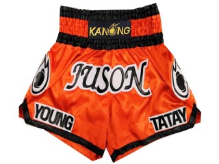 Personalized Orange Boxing Shorts : KNBXCUST-2013