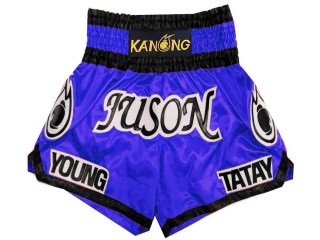 Custom design Blue Boxing Shorts Pants : KNBXCUST-2024