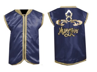 Custom Ring Fight Cornerman Jacket : Navy Lai Thai