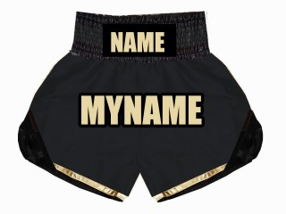 Custom Kids Boxing Shorts , Customize Kids Boxing Trunks  : KNBSH-022-Black