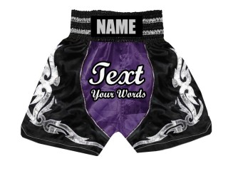  Customize Boxing Trunks : KNBSH-024-Purple-Black