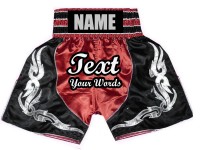 Personalised Boxing Shorts : KNBSH-024-Red-Black