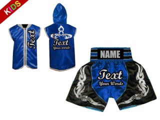 Kanong Custom Kids Boxing Hoodies and Boxing Shorts : Blue
